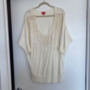 Elle cream sweater with sequins - XL